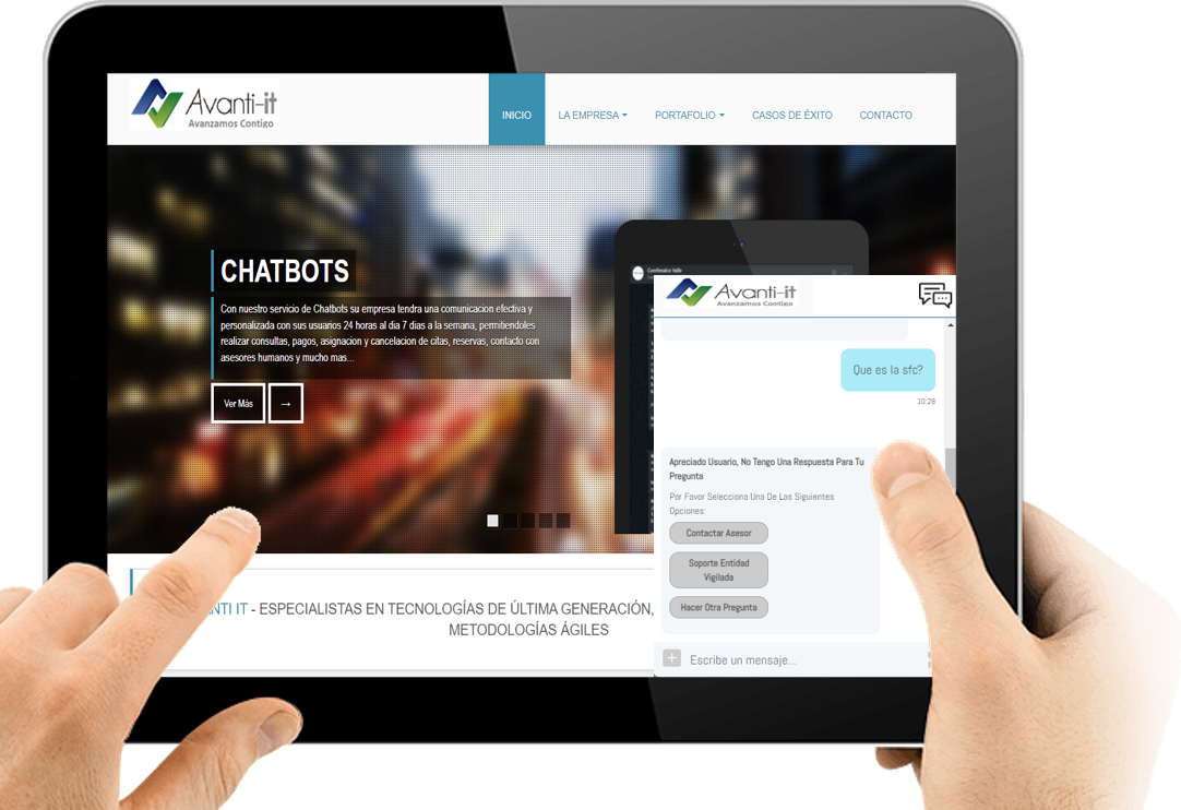 Tablet con Chatbot